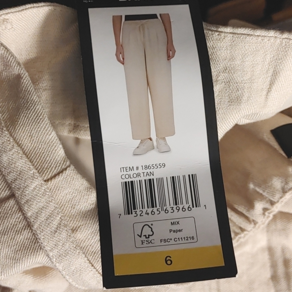 NWT DKNY Women's Drawstring Ankle‎ Pant Tan - Picture 7 of 9